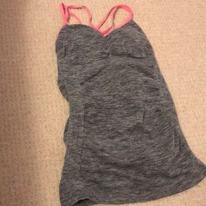 Women’s grey and pink athletic tank top